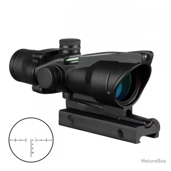 ACOG 4x32 Viseur point rouge Red Dot avec Fibre optique verte, rticule en forme de chevron