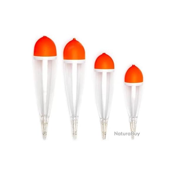 Lot 4 Flotteurs 11-25g Transparent Peche Vifs Brochet Sandre Silure Bouchons