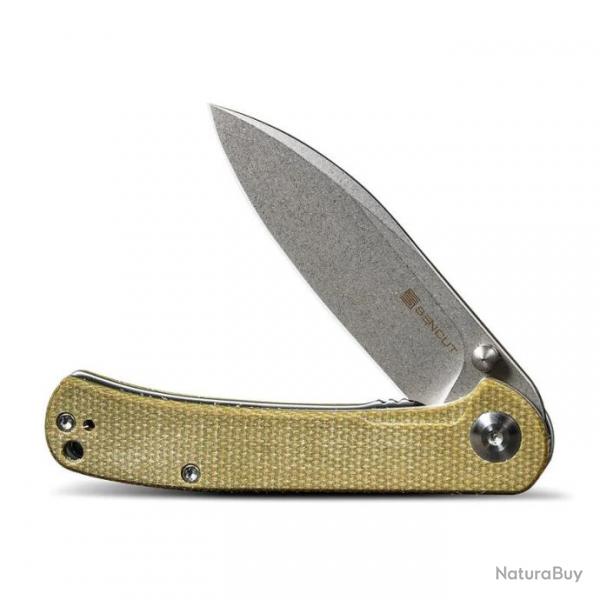 Couteau SENCUT Scepter Olive Manche Micarta Lame Acier 9Cr18MOB IKBS Linerlock CLip SA03E