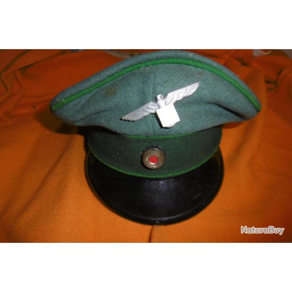 CASQUETTE  WW2 OFFICIER WEHRMACHT DE LA HERR (LISERE VERT) Marque intrieure  LLD