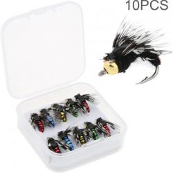 Lot 10 Leurres Peche Mouche Kit Assortiment Fait Main Pêche à la Mouche