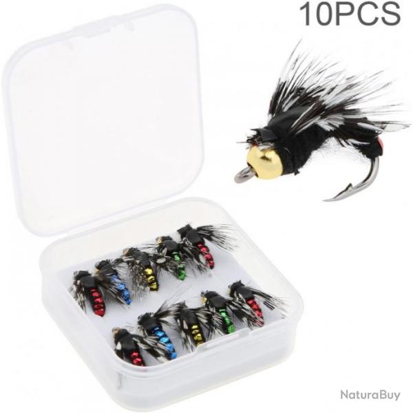 Lot 10 Leurres Peche Mouche Kit Assortiment Fait Main Pche  la Mouche