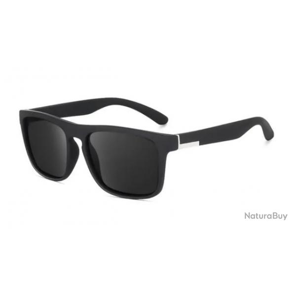 Lunettes de Soleil Pilote Polarises UV400 cadre mtallique lger unisexe Noir