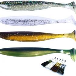 Pack 20 Leurres Souples Truite Shad 7,5cm + 5 Tetes Plombees Peche