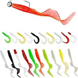 30 Leurres Artificiels Silicone Souple Vers Simules Queue Virgule 6cm Peche