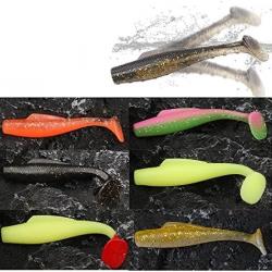 6 Leurres Queue T Simulee Silicone Souple 8cm 4,8gr Artificiels pour le sandre la perche le brochet