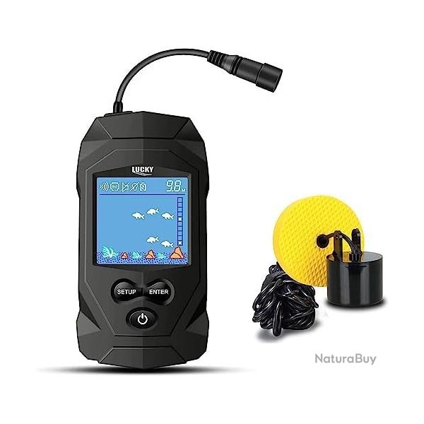 Detecteur Poissons Profondeur Portable Sondeur Peche LCD Bateau Kayak Canne