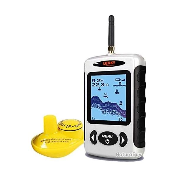 Detecteur Poisson Sans Fil Sonar Portable LCD Profondeur Peche Glace Kayak Blanc