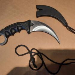 Couteau Griffe S-TEC Karambit Lame Acier Inox Manche ABS Etui Plastique