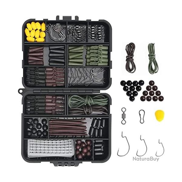 Kit Accessoires Peche 272 Pcs Boite Portable Acier Inoxydable Perles Fil Paillettes