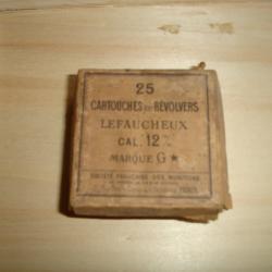 Munitions anciennes en calibre 12mm à broche avec boite d'origine