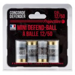 Cartouches mini défend-ball CONCORDE DEFENDER cal.12/50 à balle élastomère bior par 4