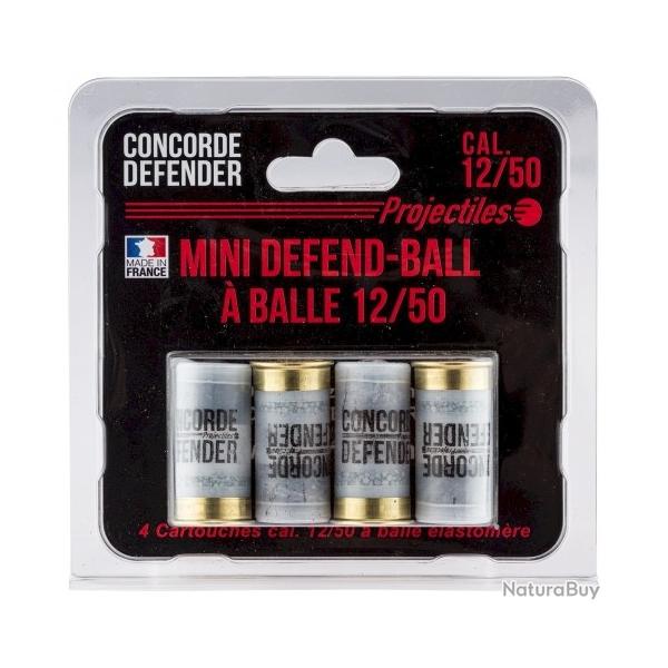 Cartouches mini dfend-ball cal.12/50  balle lastomre bior par 4