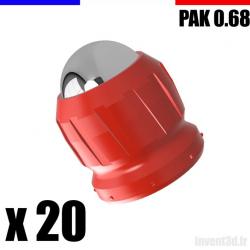 20 x Cal. 0.68 pour PAK Bille 12mm - Gomme Cogne - Rouge