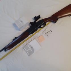 carabine Remington 7500. cal 280. + point rouge Hawke. 1 euros sans prix de réserve.