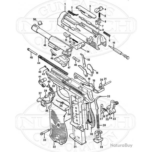 WALTHER P38 GACHETTE ( FIRING PIN & INDICATOR COVER ) WP38-3