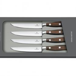 BEL2253 SET DE 4 COUTEAU A STEAK VICTORINOX FORGE GRAND MAITRE LAME 12CM MANCHE BOIS D'ERABLE NEUF