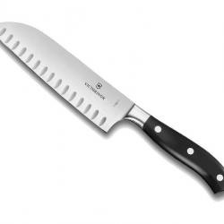 BEL2258 COUTEAU SANTOKU VICTORINOX FORGE GRAND MAITRE LAME ALVEOLEE 17CM MANCHE "POM" NEUF