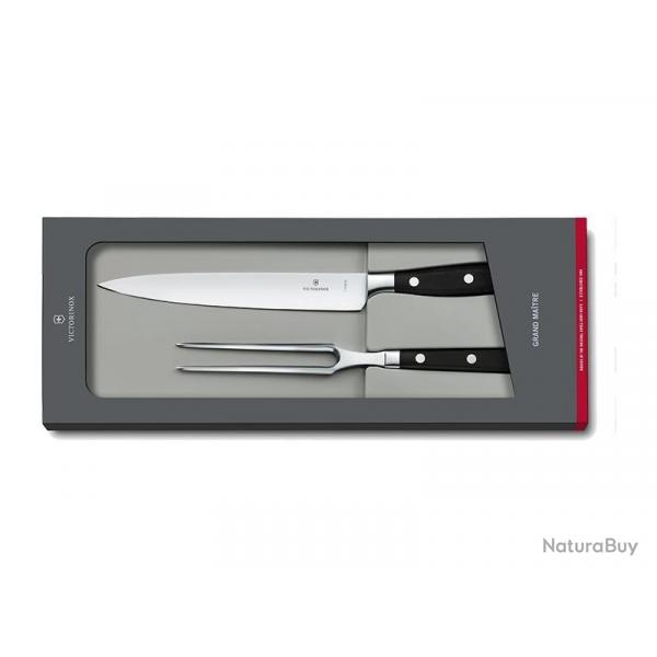 BEL2264 SET DECOUPE VICTORINOX FORGE GRAND MAITRE 2 PIECES (fourchette + couteau decoupe) "POM" NEUF