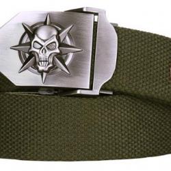 Ceinture skull/star kaki