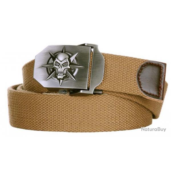 Ceinture skull/star couleur sable