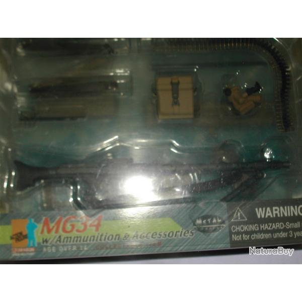 Figurine Dragon 1/6 Mitrailleuse MG 34 avec munitions et accessoires.