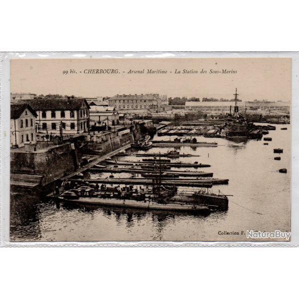 CPA - Marine Militaire Franaise -Cherbourg - Arsenal Maritime - la station des sous marins N1417
