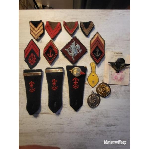 Insigne,badge militaire 1er RPIMa Parachutiste Colonial S.A.S Qui ose gagne