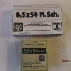 31 cartouches (balles) RWS Cal 6.5x54 Mannlicher Sch