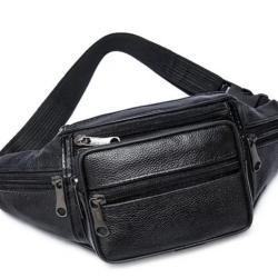 Sac Banane Unisexe Noir 30x10x15 cm Idéal pour Voyage, Sport, et Activités Extérieures