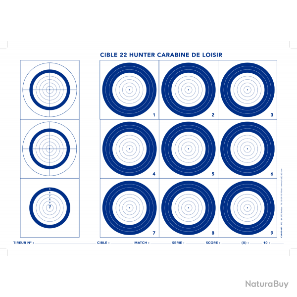 Cibles 22 hunter pour carabine de loisir 42 x 30 cm 1000