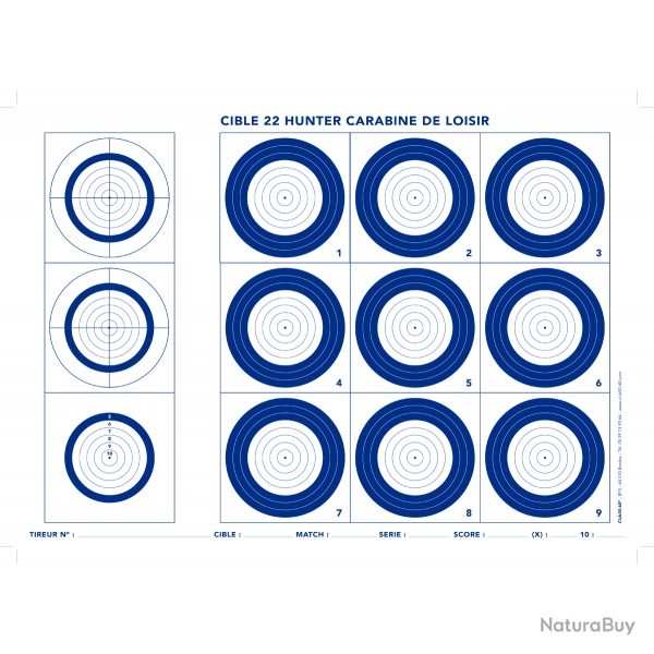 Cibles 22 hunter pour carabine de loisir 42 x 30 cm 100 cibles