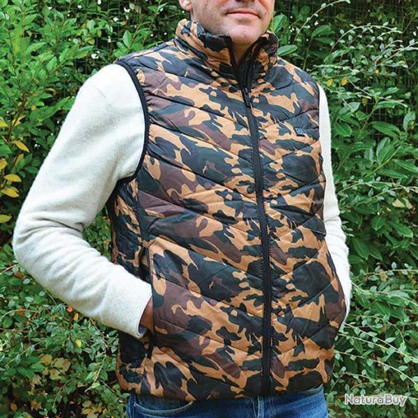 SOLDES Gilet chauffant camo CE + power bank TL (Taille 4)