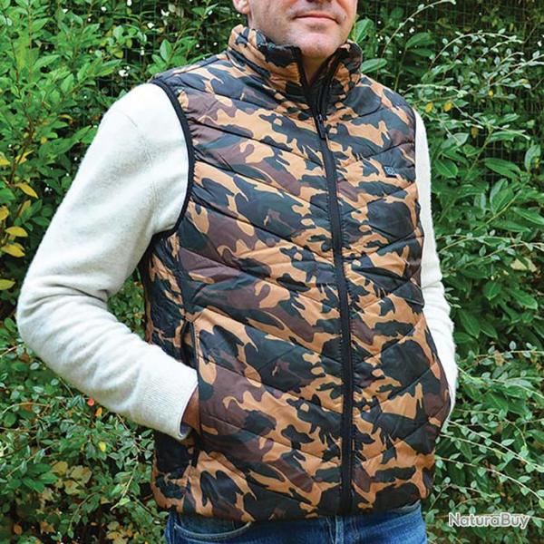 Gilet chauffant camo CE + power bank Taille 4