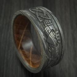 Bague en acier de Damas inspiration viking