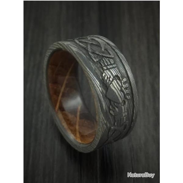 Bague en acier de Damas inspiration viking