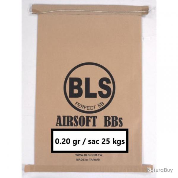 Sac de 25 Kg - Billes Airsoft 0.20gr Prcision Blanche - BLS