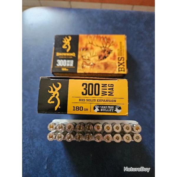 Munitions Browning BXS 180 grains calibre 300 Win Mag