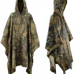 Poncho pluie imperméable avec zipper - 3 en 1 - Forêt - Livraison rapide