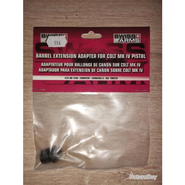 Adaptateur silencieux pour Colt MKIV Metal  Noir Swiss Arms -75%