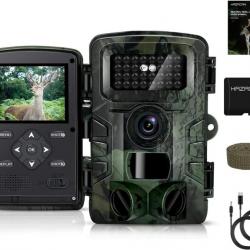 Caméra de Chasse Vision Nocturne, 1080P HD Infrarouge Camera Animaux Piege Photographique LCD