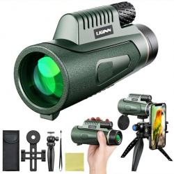 Télescope Monoculaire 12x50 HD Étanche BAK4 Prisme avec Interface Trépied pour Chasse et Observation