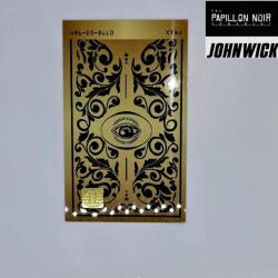 EXCLUSIF PAPILLON NOIR ARMAMENT CARTE PASS OEIL JOHN WICK EN PVC AVEC PUCE MÉTALIQUE