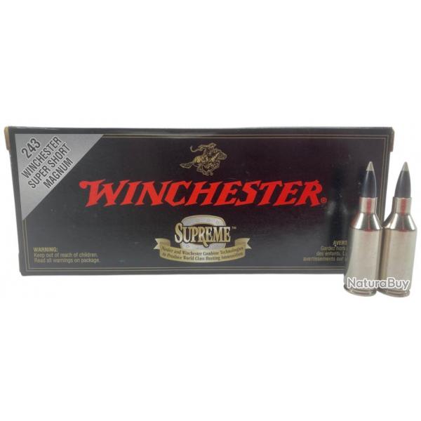 BOITE DE 20 CARTOUCHES WINCHESTER CAL.243WSSM BALLISTIC SILVERTIP 55GR