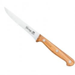 BEL2281 SET DE 2 COUTEAUX A STEAK DUE CIGNI LAME 11CM MANCHE OLIVIER NEUF