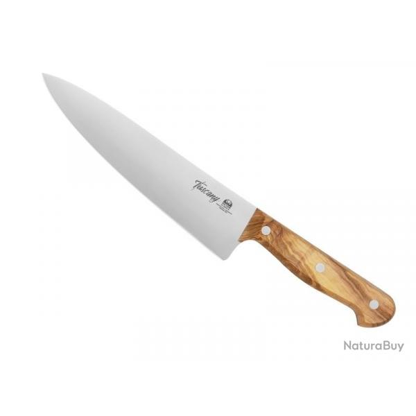 BEL2283 COUTEAU DE CHEF DUE CIGNI TUSCANY LAME 20CM MANCHE OLIVIER NEUF