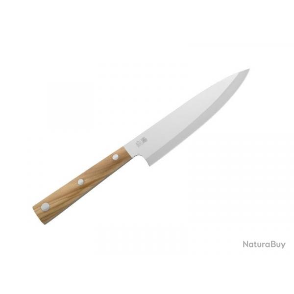 BEL2292 COUTEAU GYUTO DUE CIGNI HAKUCHO LAME 17CM MANCHE OLIVIER NEUF