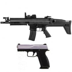 Pack SCAR AEG black + FNS9 black-Silver +500bbs