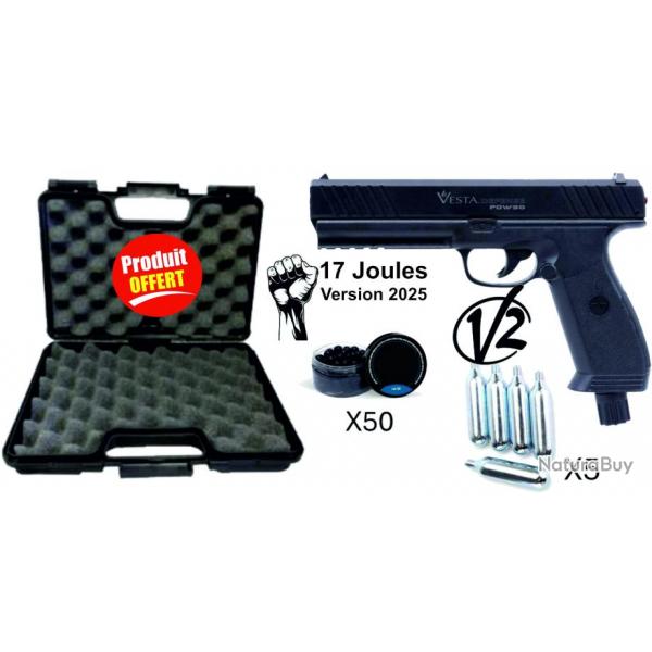 Pack complet Pistolet Dfense VESTA Gen2 PDW50 - cal 50 CO2 - 17 Joules