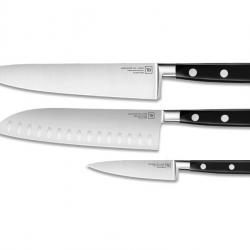 BEL2315 COFFRET 3 COUTEAUX TB MAESTRO IDEAL (CUISINE, SANTOKU, OFFICE) MANCHE POM NEUF